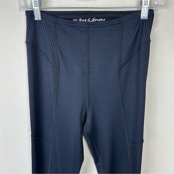 For Love & Lemons Dark Navy Stretch Payton Ribbed Leggings - Picture 6 of 14